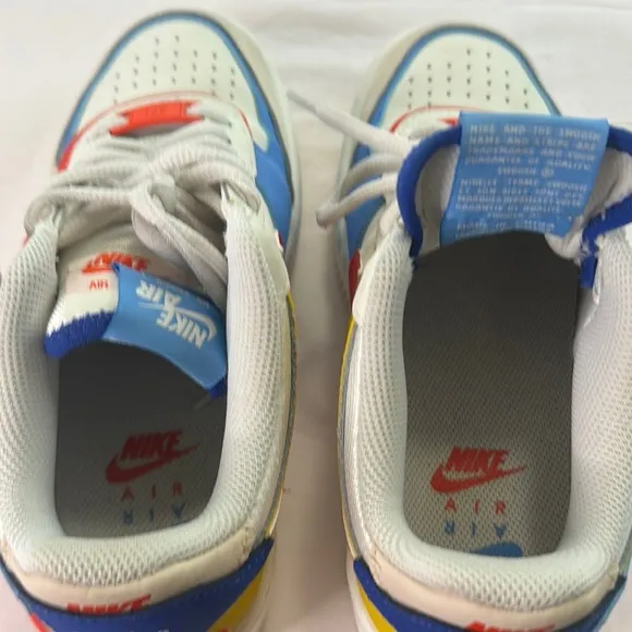 Nike White and Blue Sneakers Classic Air Force 1