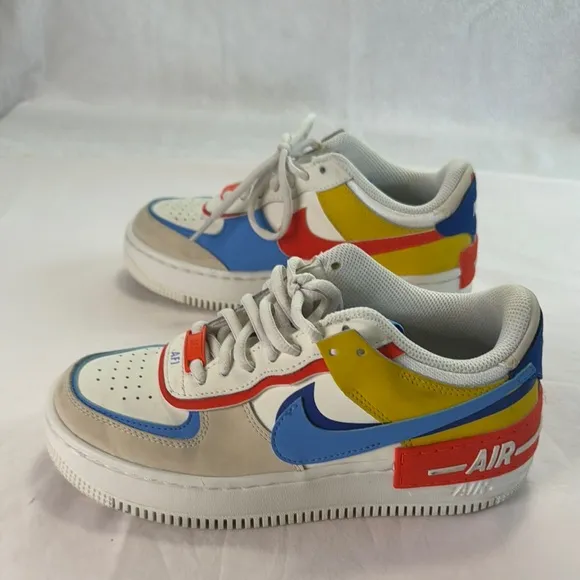 Nike White and Blue Sneakers Classic Air Force 1