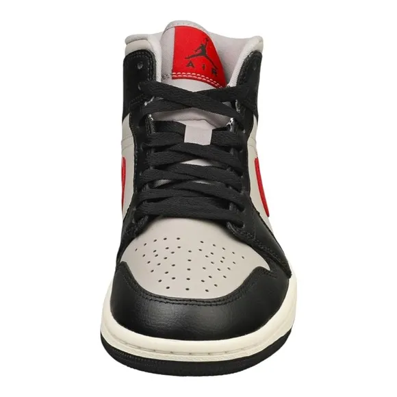 Nike Women's Air Jordan 1 Mid Shoes Black Grey Red Sail BQ6472-060 NEW
