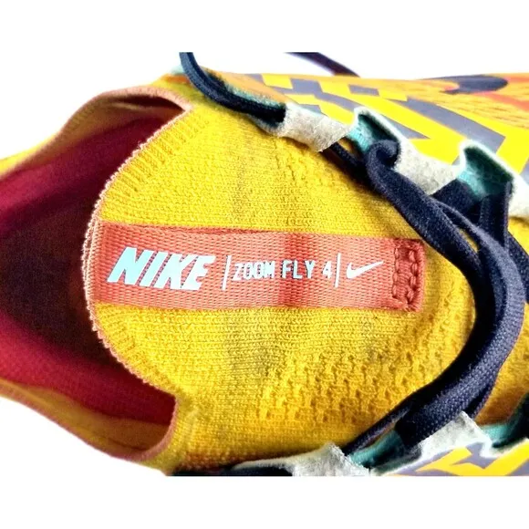 NIKE Zoom Fly 4 Men's Running Shoes University Gold Black Sz 11.5 45.5 Sneakers
