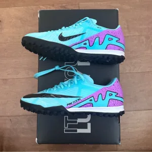 Nike Zoom Mercurial Vapor Academy 15 Turf TF Soccer Shoes / Cleats Aqua / Purple