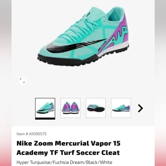 Nike Zoom Mercurial Vapor Academy 15 Turf TF Soccer Shoes / Cleats Aqua / Purple