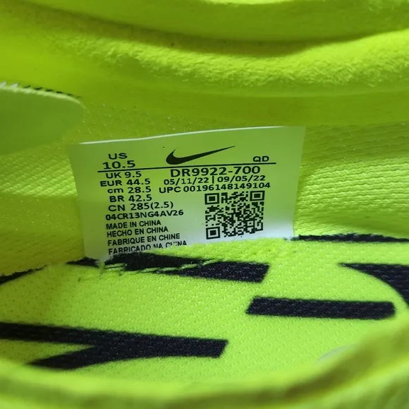 Nike ZoomX Dragonfly Track &amp;Field Volt Distance Spikes Size 10.5