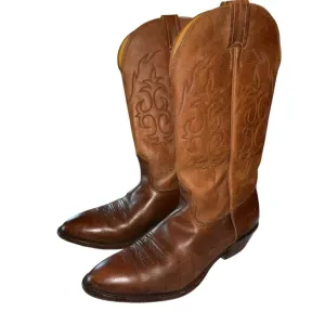 Nocona Made in the USA Men’s Cowboy Boots Brown Size 10D Leather Soles EUC