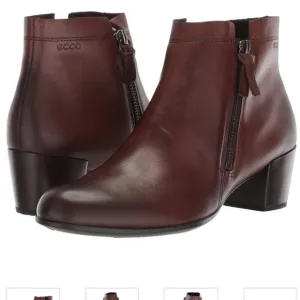 NWOB ECCO Shape M 35 Mink Bison Leather Zipper Ankle Boots Shoes US 10 | EU 41