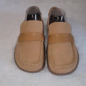 NWOB Kalso Earth Shoes DARBY NUBUCK COGNAC Negative Heel Loafers size 8