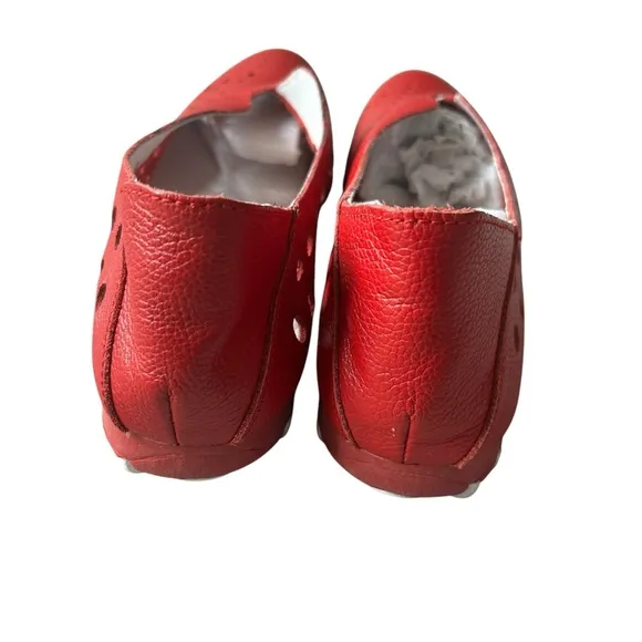 NWOB Litfoot teal red slip on leather lightweight sneakers size 40/10 comfort