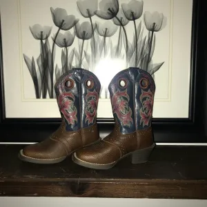 🐴NWOTJustin Leather Saddle Western Boot,Size-9D🐴