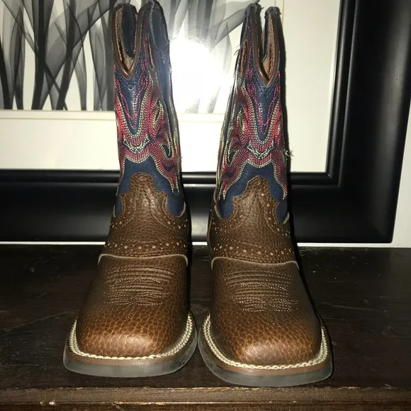 🐴NWOTJustin Leather Saddle Western Boot,Size-9D🐴