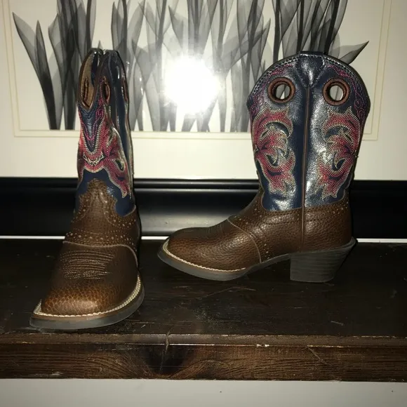 🐴NWOTJustin Leather Saddle Western Boot,Size-9D🐴