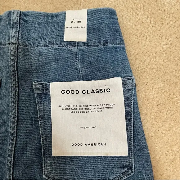 NWT! Good American Women’s Good Classic Corset Zip Front Skinny Jean - Size 0/25