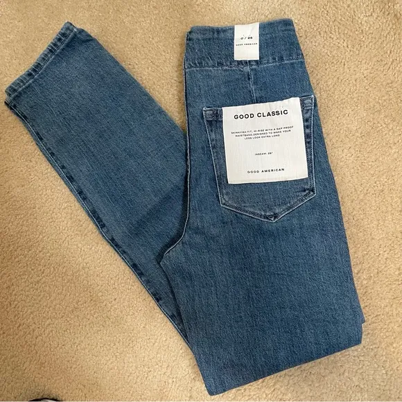 NWT! Good American Women’s Good Classic Corset Zip Front Skinny Jean - Size 0/25