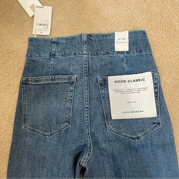 NWT! Good American Women’s Good Classic Corset Zip Front Skinny Jean - Size 0/25