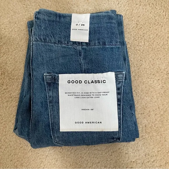 NWT! Good American Women’s Good Classic Corset Zip Front Skinny Jean - Size 0/25