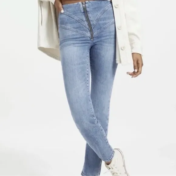 NWT! Good American Women’s Good Classic Corset Zip Front Skinny Jean - Size 0/25