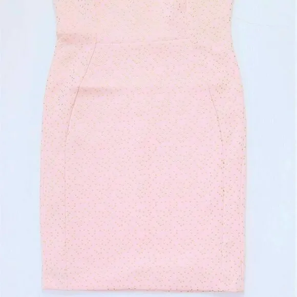 NWT Gorgeous CARMEN MARC VALVO Gold Tone Texture Print Mini Dress