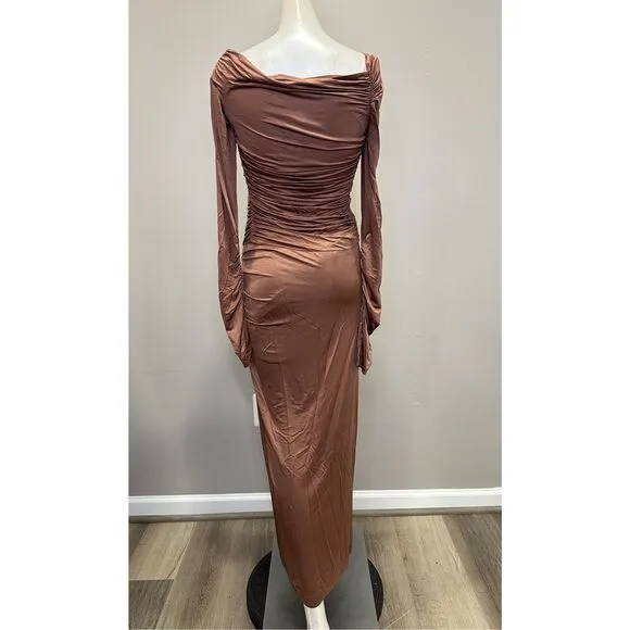 NWT Helmut Lang Luster stretch viscose long dress $475