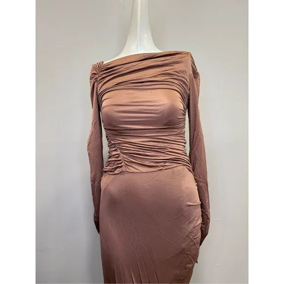 NWT Helmut Lang Luster stretch viscose long dress $475