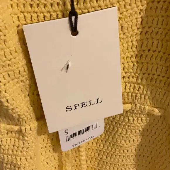 NWT LET THE SUNSHINE IN CROCHET MINI DRESS Lemon small