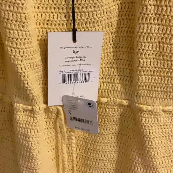 NWT LET THE SUNSHINE IN CROCHET MINI DRESS Lemon small