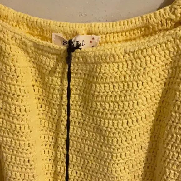 NWT LET THE SUNSHINE IN CROCHET MINI DRESS Lemon small