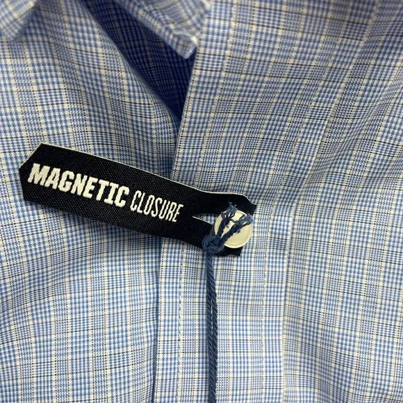 NWT MagnaReady WPL11590 Long Sleeve 'Heights' Classic Shirt Magnetic Closures Lg