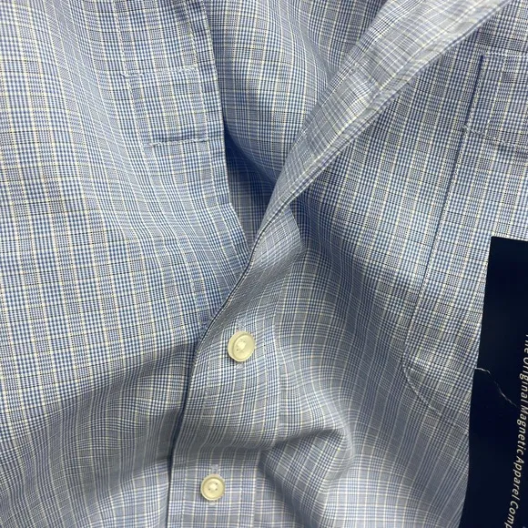 NWT MagnaReady WPL11590 Long Sleeve 'Heights' Classic Shirt Magnetic Closures Lg