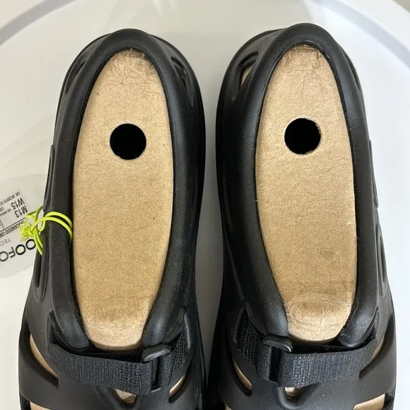 NWT Oofos 1300 Men's OOCANDOO Black Sandals Size 13