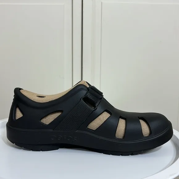 NWT Oofos 1300 Men's OOCANDOO Black Sandals Size 13