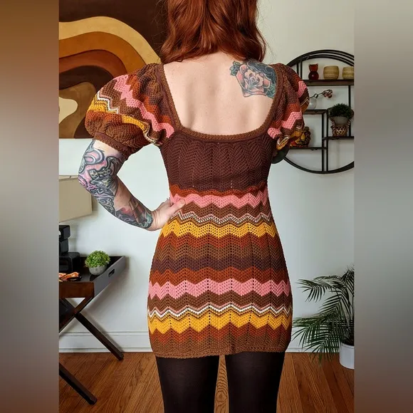 NWT SPELL THE ZIGGY CROCHET MINI DRESS |Size Medium