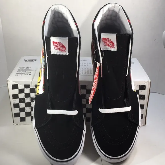 NWT Vans SK8 Hi Top Skateboard Shoes with Hot Rod Santa Design Men’s 9.5