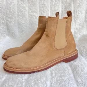 Officine Creative Men Hopkin suede Chelsea boots, Tan, Size 46