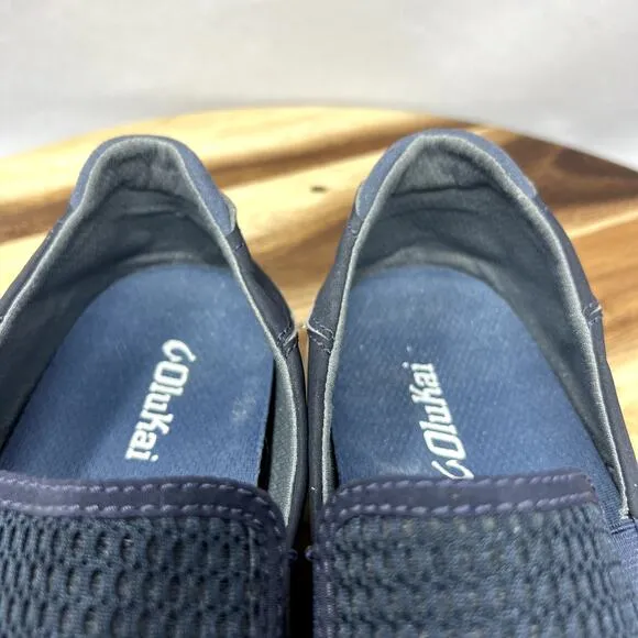 Olukai Lae'ahi Men's 8.5 Slip on Breathable Navy Blue Mesh Shoes Sneakers