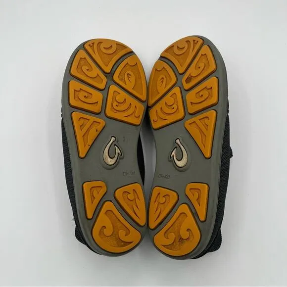 Olukai Men's Nohea mesh shoes Gray Orange slip on  Size 7 outdoor summer comfy