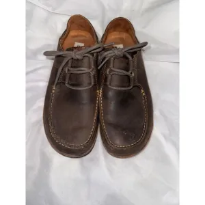 Olukai Ohana brown nubuck lace up men's shoes size 8 EUC