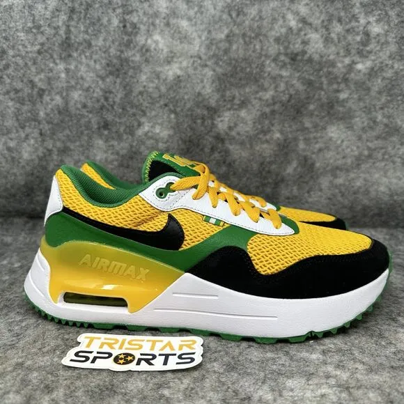 Oregon Ducks Nike Air Max SYSTM Shoes Mens Size 8.5 Yellow Green DZ7738-700