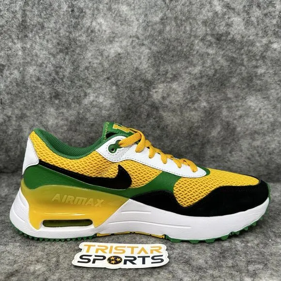 Oregon Ducks Nike Air Max SYSTM Shoes Mens Size 8.5 Yellow Green DZ7738-700