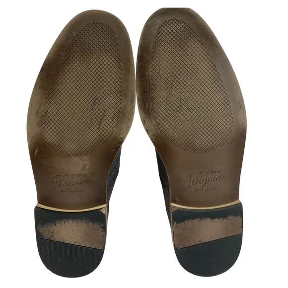 Original Penguin Brogue WT Wingtip Chukka Engineer Boots‎ Gray Mens Sz 9.5 Suede