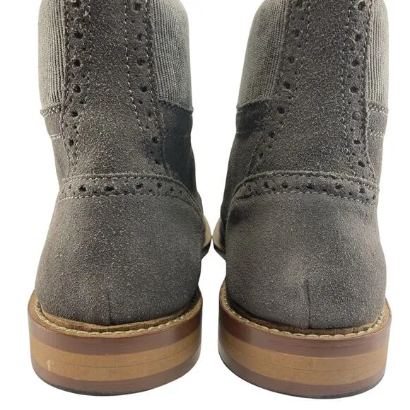 Original Penguin Brogue WT Wingtip Chukka Engineer Boots‎ Gray Mens Sz 9.5 Suede