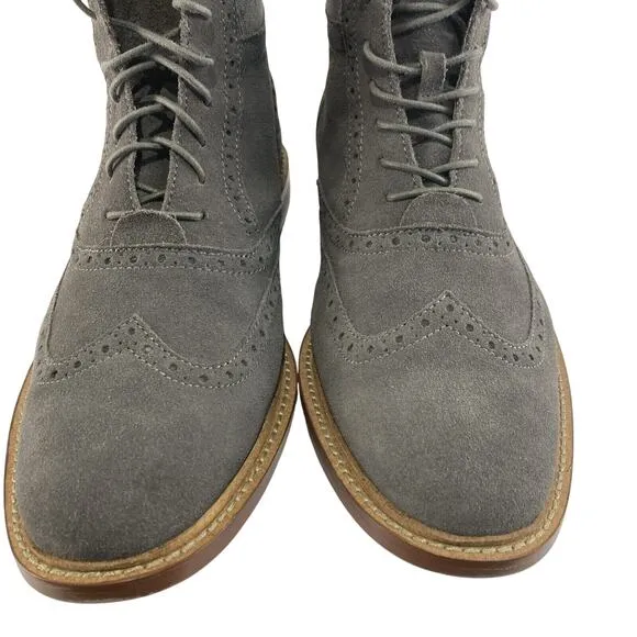 Original Penguin Brogue WT Wingtip Chukka Engineer Boots‎ Gray Mens Sz 9.5 Suede
