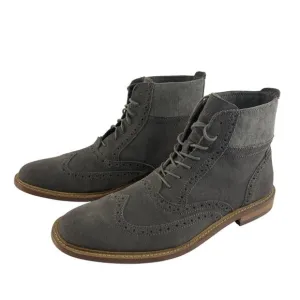 Original Penguin Brogue WT Wingtip Chukka Engineer Boots‎ Gray Mens Sz 9.5 Suede