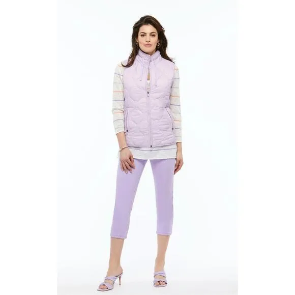 ORLY Women's Lavender Vest Size XL Spring Quilted Drawstring Casual Cozy NWT