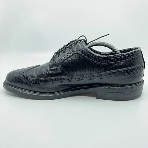 O'Sullivan Men’s Size 10.5 D Black Leather USA Made Long Wingtip Dress Shoes