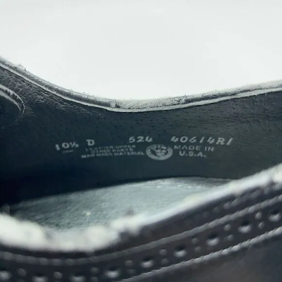 O'Sullivan Men’s Size 10.5 D Black Leather USA Made Long Wingtip Dress Shoes