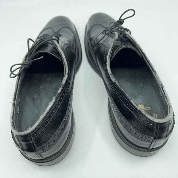 O'Sullivan Men’s Size 10.5 D Black Leather USA Made Long Wingtip Dress Shoes