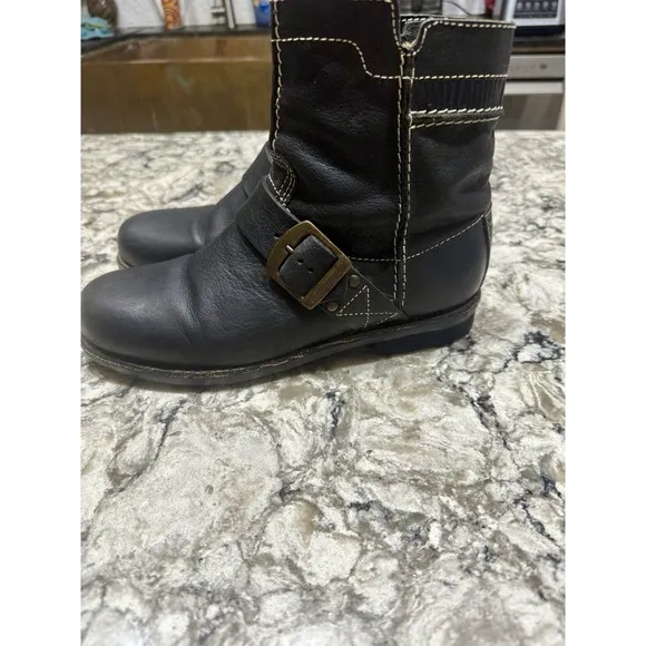 Palladium Leather Buckle Side-Zip Boots EU40/US Men 7.5/Women 9