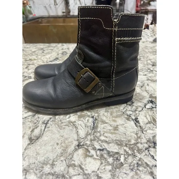 Palladium Leather Buckle Side-Zip Boots EU40/US Men 7.5/Women 9