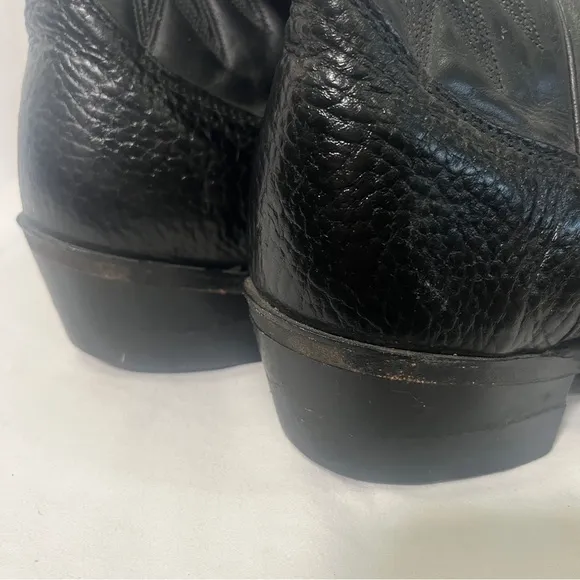 Palomino 932 Country Western Cowboy Boots Men Size 10D Black Leather Embroidered