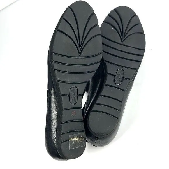 PAS DE ROUGE Italy Silvia Black Sandals Sling Back Wedge Leather Suede Peep Toe