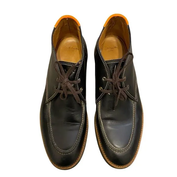 Paul Smith Ankle Boots Men 10.5 EU 44 Brown Leather Lace up Chukka Preppy